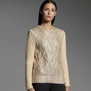 Narsico Rodriguez Gold Cable Knit Sweater.